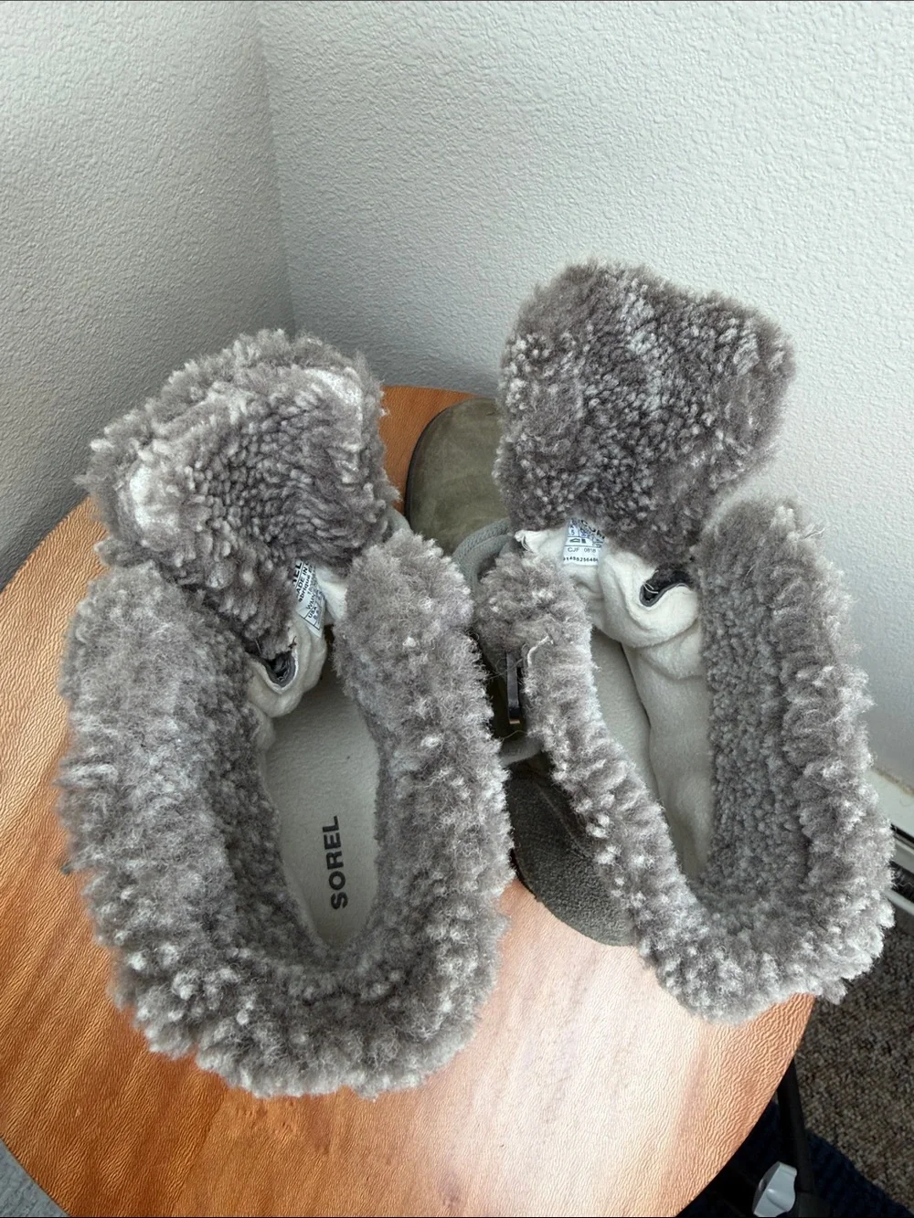 Sorel Joan Of Arctic Wedge II Women Gray NL3021-052 Shearling Snow Boot Size 8.5